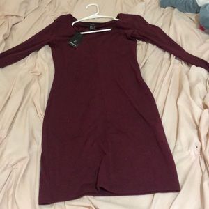 Burgundy/wine midi dress
